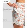imageG Gradual Womens 5 Swim Board Shorts Quick Dry High Waisted Beach Shorts for Women Swimsuit Bottoms with Liner PocketsOrange Flower
