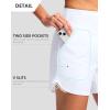 imageG Gradual Womens 5 Swim Board Shorts Quick Dry High Waisted Beach Shorts for Women Swimsuit Bottoms with Liner PocketsWhite