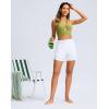 imageG Gradual Womens 5 Swim Board Shorts Quick Dry High Waisted Beach Shorts for Women Swimsuit Bottoms with Liner PocketsWhite