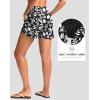 imageG Gradual Womens 5 Swim Board Shorts Quick Dry High Waisted Beach Shorts for Women Swimsuit Bottoms with Liner PocketsWhite Flower