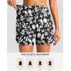 imageG Gradual Womens 5 Swim Board Shorts Quick Dry High Waisted Beach Shorts for Women Swimsuit Bottoms with Liner PocketsWhite Flower