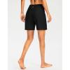 imageG Gradual Womens 7 Long Swim Board Shorts High Waisted Quick Dry Beach Swimming Shorts for Women with Liner PocketsBlack