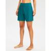 imageG Gradual Womens 7 Long Swim Board Shorts High Waisted Quick Dry Beach Swimming Shorts for Women with Liner PocketsLake Blue