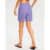 imageG Gradual Womens 7 Long Swim Board Shorts High Waisted Quick Dry Beach Swimming Shorts for Women with Liner PocketsLight Purple
