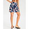 imageG Gradual Womens 7 Long Swim Board Shorts High Waisted Quick Dry Beach Swimming Shorts for Women with Liner PocketsNavy Flower