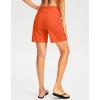 imageG Gradual Womens 7 Long Swim Board Shorts High Waisted Quick Dry Beach Swimming Shorts for Women with Liner PocketsOrange