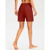 imageG Gradual Womens 7 Long Swim Board Shorts High Waisted Quick Dry Beach Swimming Shorts for Women with Liner PocketsRed