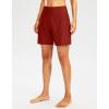 imageG Gradual Womens 7 Long Swim Board Shorts High Waisted Quick Dry Beach Swimming Shorts for Women with Liner PocketsRed