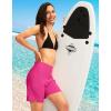 imageG Gradual Womens 7 Long Swim Board Shorts High Waisted Quick Dry Beach Swimming Shorts for Women with Liner PocketsRosy