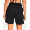 imageG Gradual Womens 7 Quick Dry High Waisted Swim Board Shorts with Zipper Pockets UPF 50 Beach Shorts for Women with LinerBlack