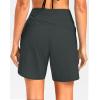 imageG Gradual Womens 7 Quick Dry High Waisted Swim Board Shorts with Zipper Pockets UPF 50 Beach Shorts for Women with LinerDark Grey