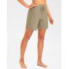 imageG Gradual Womens 7 Quick Dry High Waisted Swim Board Shorts with Zipper Pockets UPF 50 Beach Shorts for Women with LinerKhaki