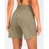 imageG Gradual Womens 7 Quick Dry High Waisted Swim Board Shorts with Zipper Pockets UPF 50 Beach Shorts for Women with LinerKhaki