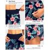 imageG Gradual Womens 7 Quick Dry High Waisted Swim Board Shorts with Zipper Pockets UPF 50 Beach Shorts for Women with LinerNavy Flower
