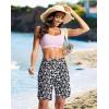 imageG Gradual Womens 9 Long Swim Board Shorts High Waisted Quick Dry Beach Swimming Shorts for Women with Pockets LinerBlack Flower