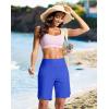 imageG Gradual Womens 9 Long Swim Board Shorts High Waisted Quick Dry Beach Swimming Shorts for Women with Pockets LinerBlue