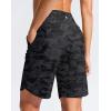 imageG Gradual Womens 9 Long Swim Board Shorts High Waisted Quick Dry Beach Swimming Shorts for Women with Pockets LinerGrey Camo