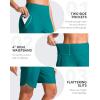imageG Gradual Womens 9 Long Swim Board Shorts High Waisted Quick Dry Beach Swimming Shorts for Women with Pockets LinerLake Blue