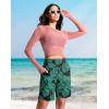 imageG Gradual Womens 9 Long Swim Board Shorts High Waisted Quick Dry Beach Swimming Shorts for Women with Pockets LinerLeaf