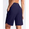 imageG Gradual Womens 9 Long Swim Board Shorts High Waisted Quick Dry Beach Swimming Shorts for Women with Pockets LinerNavy