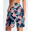 imageG Gradual Womens 9 Long Swim Board Shorts High Waisted Quick Dry Beach Swimming Shorts for Women with Pockets LinerNavy Flower