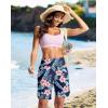 imageG Gradual Womens 9 Long Swim Board Shorts High Waisted Quick Dry Beach Swimming Shorts for Women with Pockets LinerNavy Flower