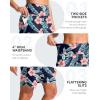 imageG Gradual Womens 9 Long Swim Board Shorts High Waisted Quick Dry Beach Swimming Shorts for Women with Pockets LinerNavy Flower