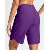 imageG Gradual Womens 9 Long Swim Board Shorts High Waisted Quick Dry Beach Swimming Shorts for Women with Pockets LinerPurple