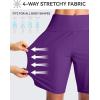 imageG Gradual Womens 9 Long Swim Board Shorts High Waisted Quick Dry Beach Swimming Shorts for Women with Pockets LinerPurple