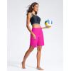 imageG Gradual Womens 9 Long Swim Board Shorts High Waisted Quick Dry Beach Swimming Shorts for Women with Pockets LinerRosy