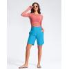 imageG Gradual Womens 9 Long Swim Board Shorts High Waisted Quick Dry Beach Swimming Shorts for Women with Pockets LinerSky Blue