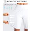 imageG Gradual Womens 9 Long Swim Board Shorts High Waisted Quick Dry Beach Swimming Shorts for Women with Pockets LinerWhite