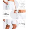 imageG Gradual Womens 9 Long Swim Board Shorts High Waisted Quick Dry Beach Swimming Shorts for Women with Pockets LinerWhite