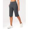 imageG Gradual Womens Bermuda Long Shorts 14 Knee Length Capris with Pockets High Waisted Athletic Casual Shorts for WomenDark Grey