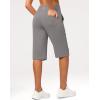 imageG Gradual Womens Bermuda Long Shorts 14 Knee Length Capris with Pockets High Waisted Athletic Casual Shorts for WomenLight Grey