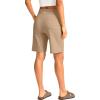 imageG Gradual Womens Bermuda Long Shorts with Pockets 9 High Waisted Knee Length Shorts for Women Walking Athletic WorkoutKhaki