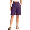 imageG Gradual Womens Bermuda Long Shorts with Pockets 9 High Waisted Knee Length Shorts for Women Walking Athletic WorkoutPurple
