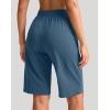 imageG Gradual Womens Bermuda Shorts 11 Knee Length Long Comfy Drawstring Walking Shorts for Women with Deep PocketsBlue Gray