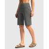 imageG Gradual Womens Bermuda Shorts with Pockets 11 Knee Length Stretch Comfy Drawstring Long Shorts for Women Summer WalkingCharcoal