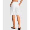 imageG Gradual Womens Bermuda Shorts with Pockets 11 Knee Length Stretch Comfy Drawstring Long Shorts for Women Summer WalkingCwhite