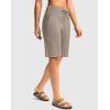 imageG Gradual Womens Bermuda Shorts with Pockets 11 Knee Length Stretch Comfy Drawstring Long Shorts for Women Summer WalkingDark Khaki
