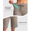 imageG Gradual Womens Bermuda Shorts with Pockets 11 Knee Length Stretch Comfy Drawstring Long Shorts for Women Summer WalkingDark Khaki