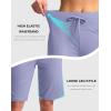imageG Gradual Womens Bermuda Shorts with Pockets 11 Knee Length Stretch Comfy Drawstring Long Shorts for Women Summer WalkingLavender