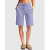 imageG Gradual Womens Bermuda Shorts with Pockets 11 Knee Length Stretch Comfy Drawstring Long Shorts for Women Summer WalkingLavender