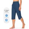 imageG Gradual Womens Swim Capri Pants 18 High Waisted Long Board Shorts UPF 50 Modest Swimsuits Pants with Pockets No LinerDark Blue