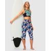 imageG Gradual Womens Swim Capri Pants 18 High Waisted Long Board Shorts UPF 50 Modest Swimsuits Pants with Pockets No LinerNavy Flower