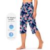 imageG Gradual Womens Swim Capri Pants 18 High Waisted Long Board Shorts UPF 50 Modest Swimsuits Pants with Pockets No LinerNavy Flower