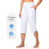 imageG Gradual Womens Swim Capri Pants 18 High Waisted Long Board Shorts UPF 50 Modest Swimsuits Pants with Pockets No LinerWhite