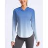 imageG Gradual Womens UPF 50 Sun Shirt with Hoodie Long Sleeve UV Protection Shirts Lightweight Hiking Fishing Shirts for WomenBlueWhite Gradient