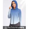 imageG Gradual Womens UPF 50 Sun Shirt with Hoodie Long Sleeve UV Protection Shirts Lightweight Hiking Fishing Shirts for WomenBlueWhite Gradient